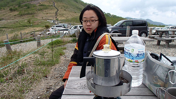 野反湖にて珈琲タイム